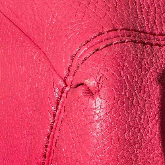 COACH LEXY Pink Oxblood Pebbled Leather Shoulder Tote Like Butter Soft 14x11x5D - Picture 8 of 16